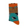 Eco Chic Blue Puffin Eco-Friendly Bamboo Socks in packaging