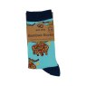 Eco Chic Blue Highland Eco-Friendly Bamboo Socks in packaging