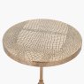 Pacific Caiman Brass Croc Print Metal Mango Wood Side Table overhead shot