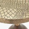 Pacific Caiman Brass Croc Print Metal Mango Wood Side Table crocodile skin detail