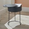 Pacific Hugo Dark Grey Wood Veneer Black Metal Storage Table Lifestyle