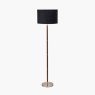 Pacific Gianni Brushed Silver And Wood Effect Floor Lamp