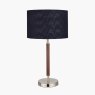 Pacific Gianni Brushed Silver And Wood Effect Table Lamp