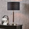 Pacific Gianni Brushed Silver And Wood Effect Table Lamp lifestyle