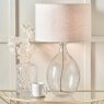 Pacific Elysia Bubble Glass Silver Metal Curved Table Lamp Lifestyle