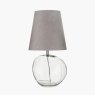 Pacific Hallie Clear Glass And Grey Shade Table Lamp