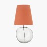 Pacific Hallie Clear Glass And Terracotta Shade Table Lamp