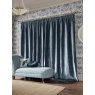 Laura Ashley Loretta Velvet Dark Seaspray Curtains closed