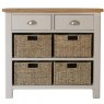 Hastings 2 Drawer 4 Basket Cabinet In Stone front on image of the cabinet on a white background