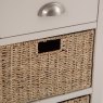 Hastings 2 Drawer 4 Basket Cabinet In Stone close up image of the cabinet on a white background