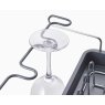 Joseph Joseph Excel Stainless Steel 2 Tier Dish Rack wine glass holder close up