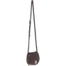 Brown Woven Leather Turn Lock Saddle Bag side view