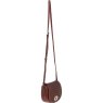 Tan Woven Leather Turn Lock Saddle Bag side view