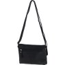 Black Leather Turn Lock Crossbody Bag back