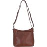 Tan Leather Triple Compartment Crossbody Bag back