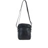 Mens Black Leather Triple Zip Crossbody Bag back