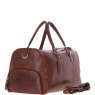 Chestnut Leather Overnight Bag 3/4 view 1