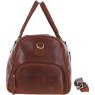 Chestnut Leather Overnight Bag side view