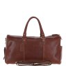 Chestnut Leather Overnight Bag