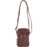 Mens Small Chestnut Leather Shoulder Bag back