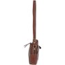 Mens Small Chestnut Leather Shoulder Bag side view