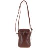 Mens Small Chestnut Leather Shoulder Bag front