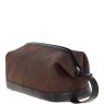 Lou Brown Leather Wash Bag