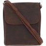 Brown Flap Top Shoulder Bag close up