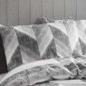 Catherine Lansfield Kamari Stripe Grey Duvet Set Pillowcase Detail