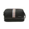 Paul Oliver Mens Black Wash Bag With Stripe front