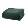 Deyongs Aspen Dark Green Faux Fur Throw on white