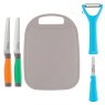 Viners Assure Colour Coded Knife, Peeler And Board Set