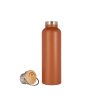 &Again Double Wall Bottle With Bamboo Lid Rust opened