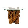 Woodland Collection Oval Glass Side Table on a white backgound