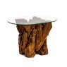 Woodland Collection Oval Glass Side Table on a white backgound