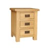 Norfolk Oak Editions 3 Drawer Bedside Table on a white background