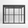 Titan Grey Clear Sliding Door Louvre image on a white background