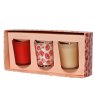 Kaemingk Set Of 3 Wax Filled Poppy Votives in box