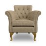 Knapton Herringbone Moss & Rust Accent Chair white background