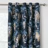 D&D Wisteria Eyelet Curtains Navy close up