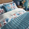 Sanderson Jackfruit Quilted Throw Indigo & Papaya Lifestyle