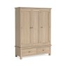 Cottage Collection Triple Wardrobe In Oak