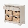 Farmhouse 2 Drawer 4 Basket Unit white background