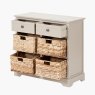 Farmhouse 2 Drawer 4 Basket Unit white background