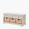 Farmhouse 3 Drawer 3 Basket Unit white background