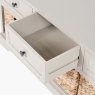 Farmhouse 3 Drawer 3 Basket Unit white background