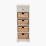 Farmhouse 1 Drawer 4 Basket Unit white background