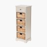 Farmhouse 1 Drawer 4 Basket Unit white background