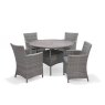 Bermuda Dark 4 Seater Round Dining Set white background