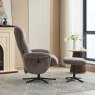 Nevada Swivel Chair & Stool Set In Ash Fabric lifestyle